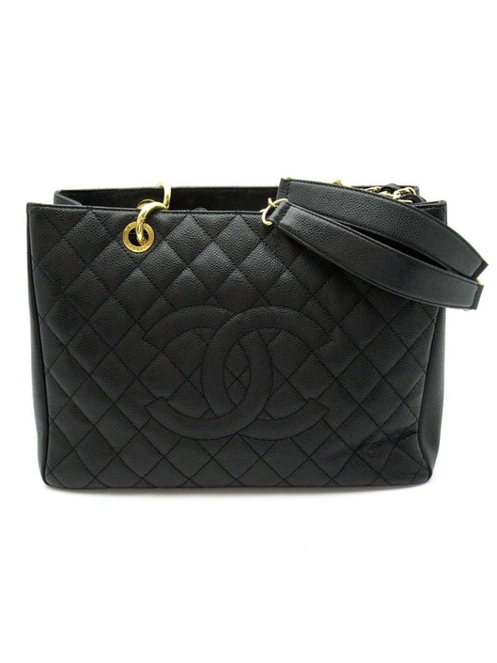 Chanel Grand Shopping Tote Bag GST Caviar Leather Black